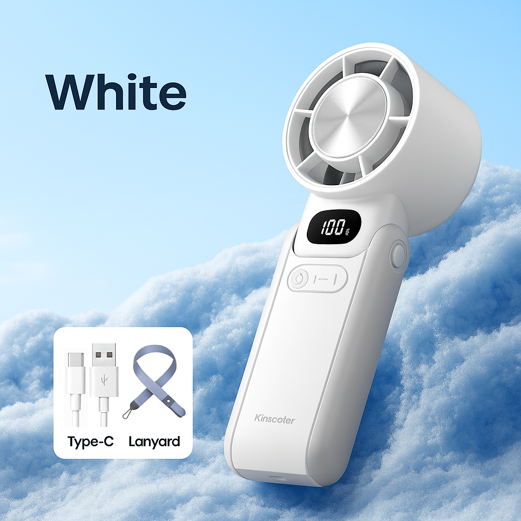 Portable High Speed Cooling Handheld Fan 3600mAh Rechargeable 100 Wind Speeds Adjustable Mini Foldable Air Cooling Turbo Fan