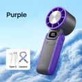 Portable High Speed Cooling Handheld Fan 3600mAh Rechargeable 100 Wind Speeds Adjustable Mini Foldable Air Cooling Turbo Fan